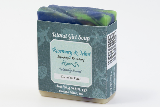Rosemary Mint Soap with Cucumber Puree